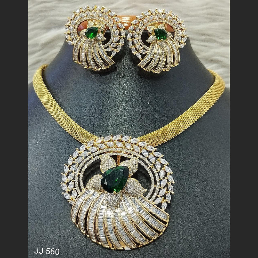 Jain Jewellers American Diamond Necklace Set - 11061775