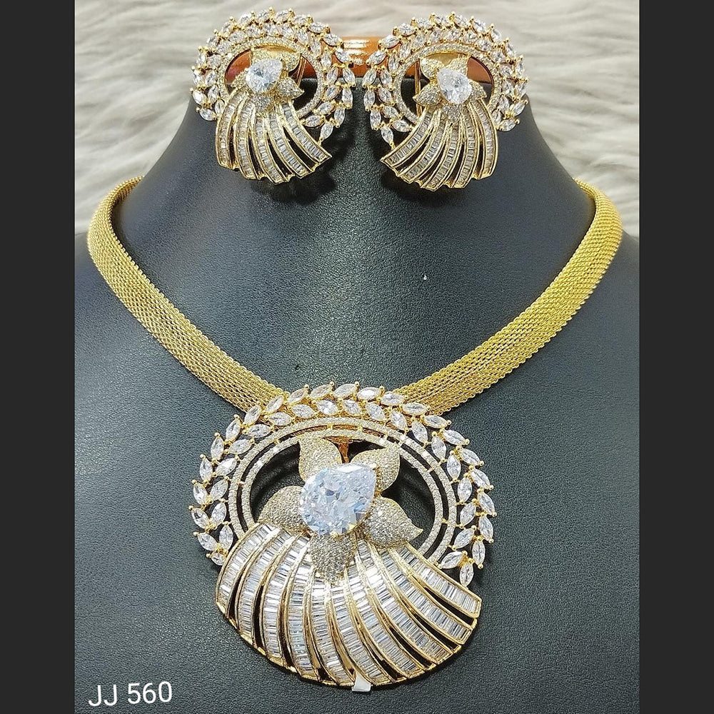 Jain Jewellers American Diamond Necklace Set - 11061775