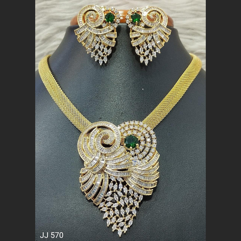 Jain Jewellers American Diamond Necklace Set - 11061776