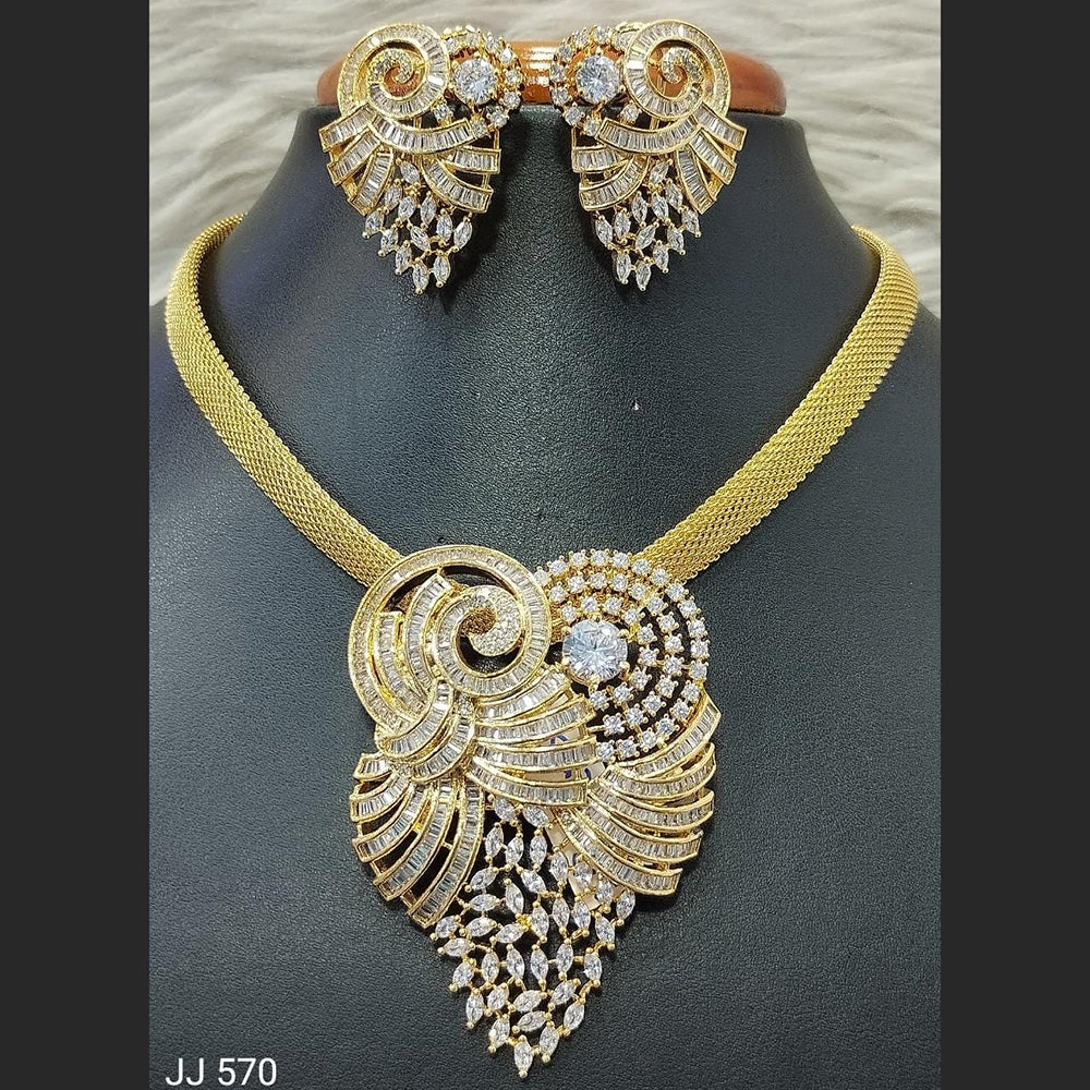 Jain Jewellers American Diamond Necklace Set - 11061776
