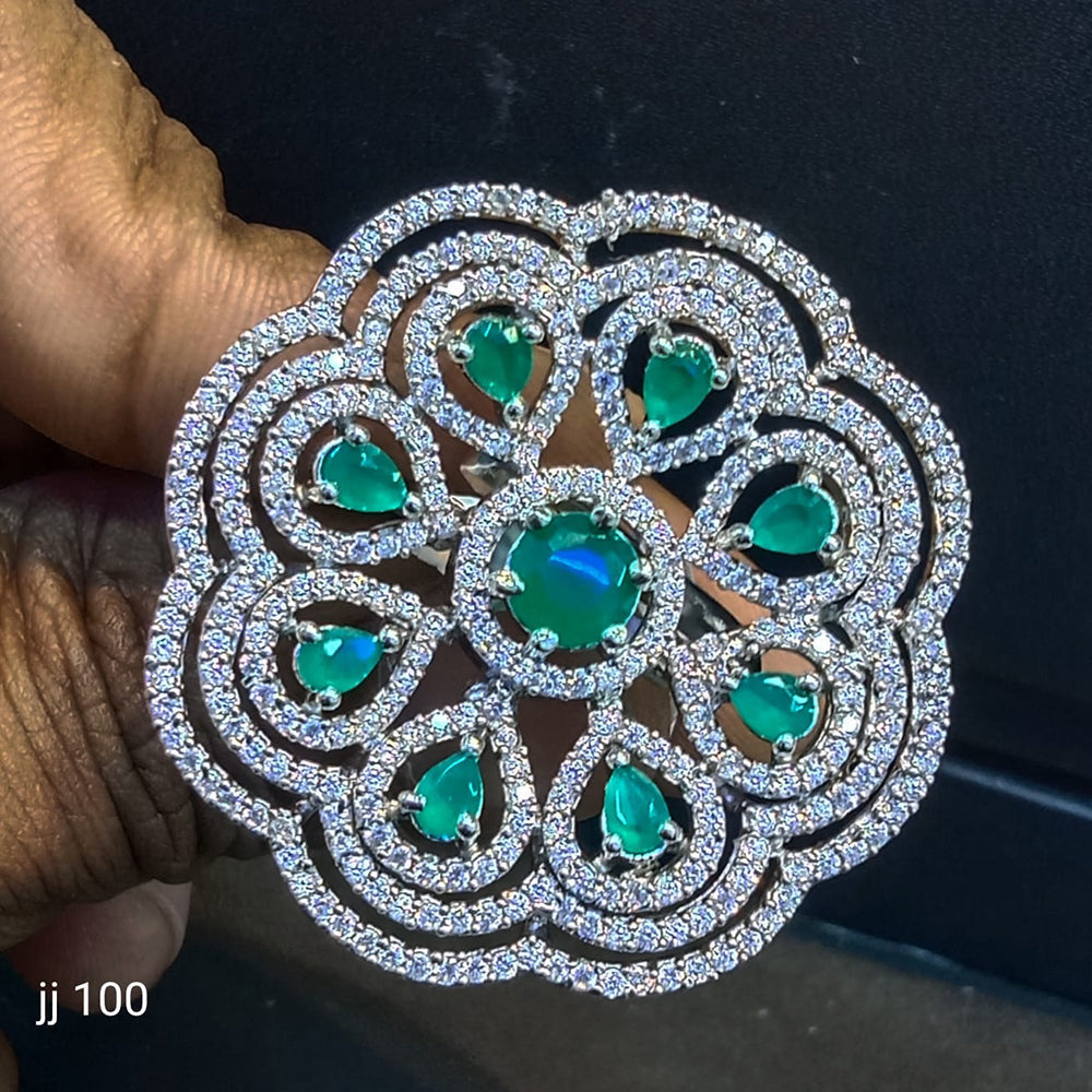 Jain Jewellers American Diamond Stone Adjustable Ring - 11061799