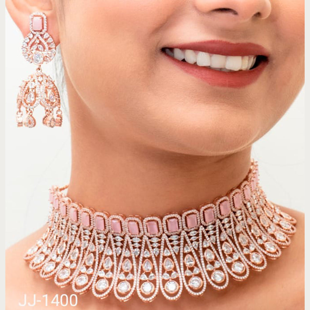 Jain Jewellers American Diamond Jewellery Necklace Set - 11061898