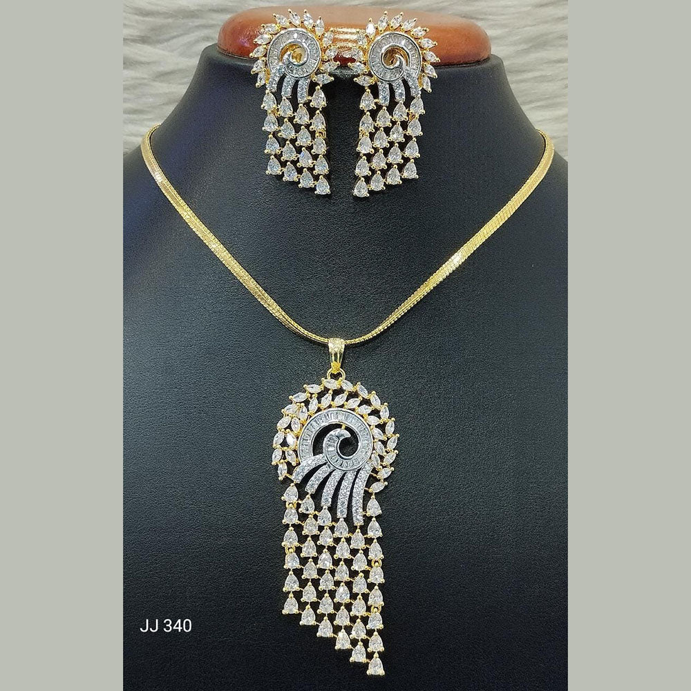 Jain Jewellers American Diamond Necklace Set - 11062032