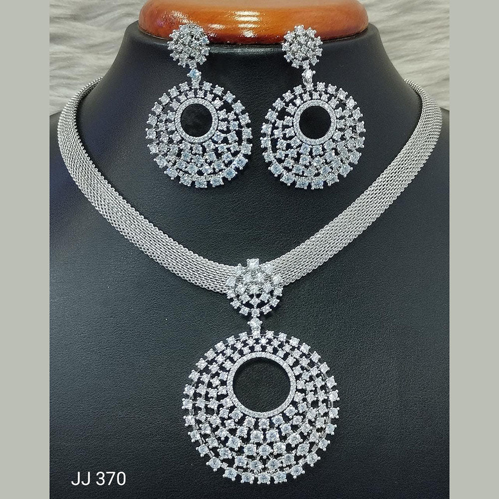 Jain Jewellers American Diamond Necklace Set - 11062033
