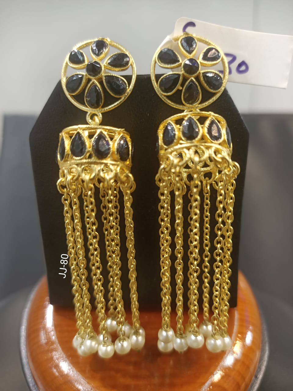 Jain Jewellers Ad Stone Jhumkis Earrings - 11062265