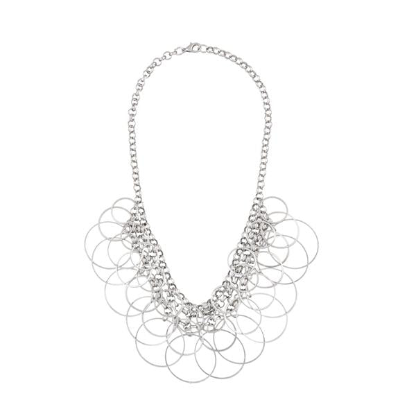 Urthn Rhodium Plated Multi Statement Necklace - 1107006