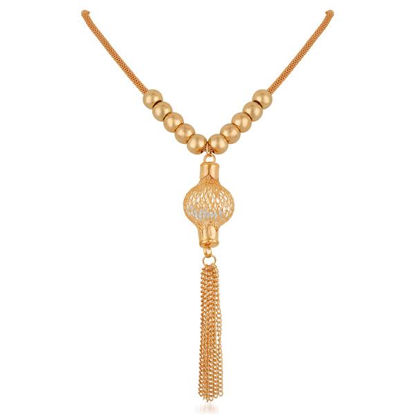 Urthn Gold Plated White Austrian Stone Statement Necklace - 1108803