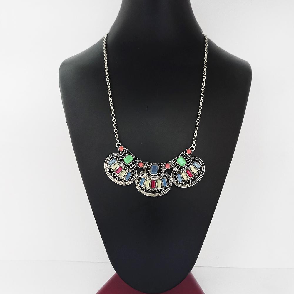 Urthn Silver Plated Stone Statement Necklace - 1110749A