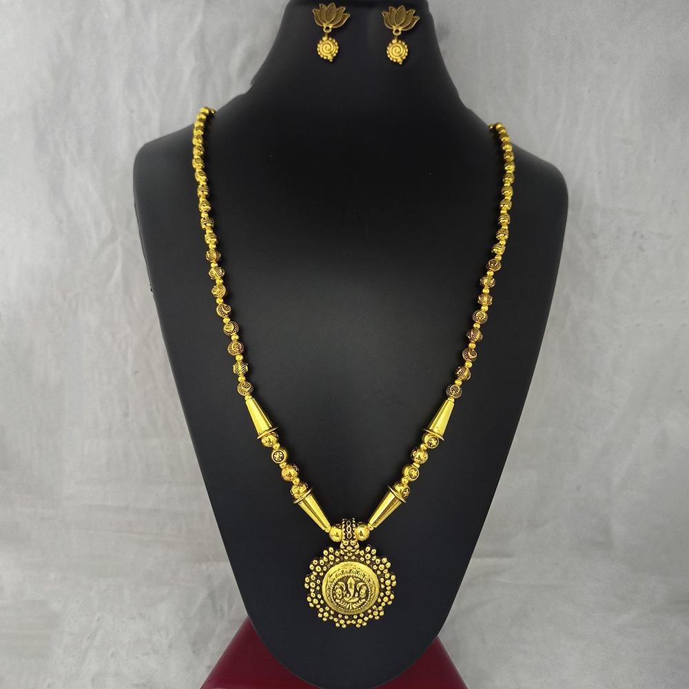 Jeweljunk Ganesha Gold Plated Necklace - 1111030