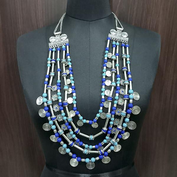 Jeweljunk Rhodium Plated Bib Statement Necklace - 1113033B