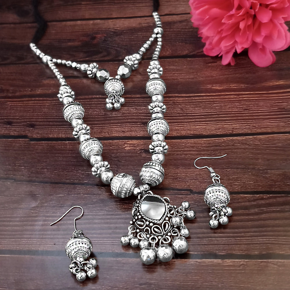 Jeweljunk Navratri Special Oxidised Plated Necklace set