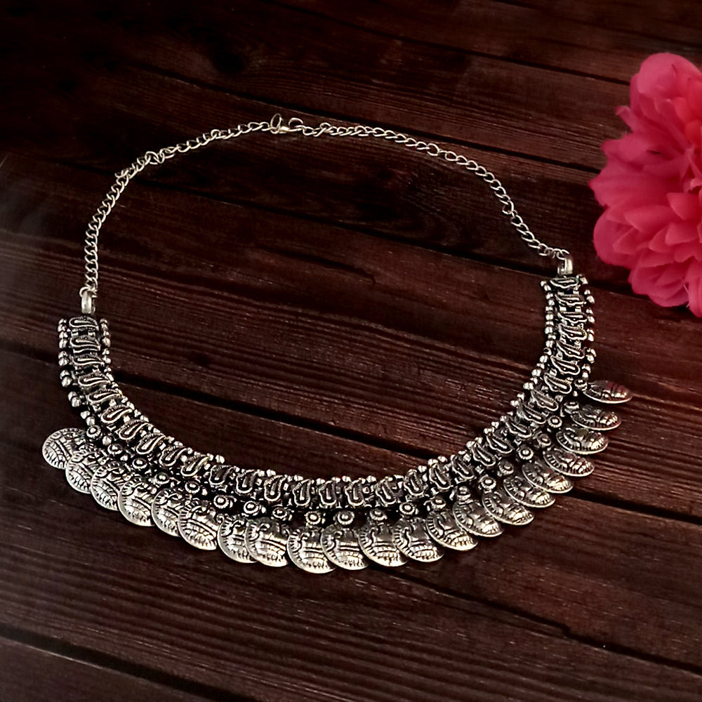 Jeweljunk Navratri Special Oxidised Plated Necklace