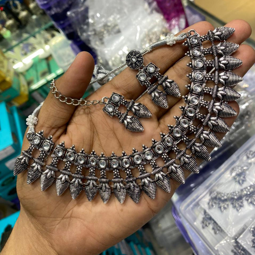 SNERA Black Oxidized Plated Necklace Set