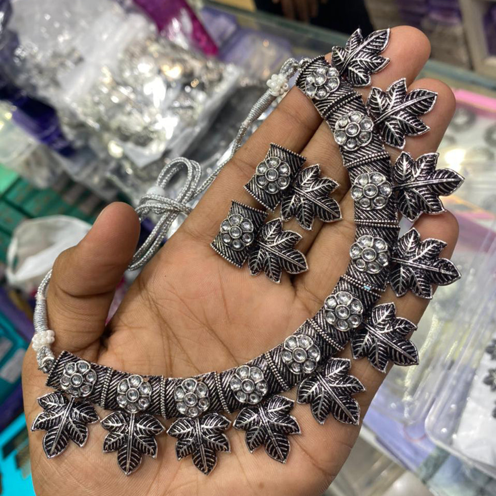 SNERA Black Oxidized Plated Necklace Set