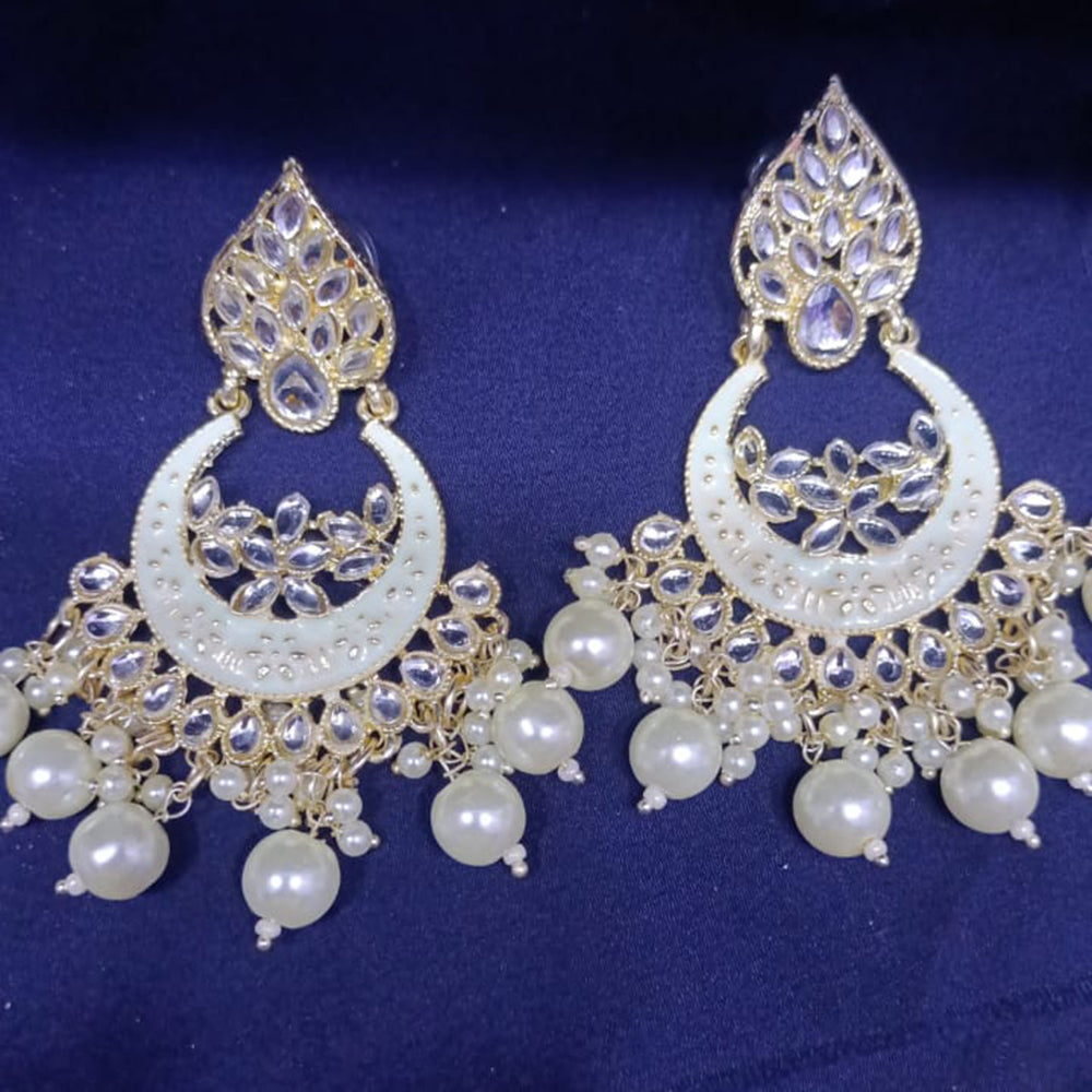 SNERA Gold Plated designer Kundan Stone Dangler Earrings