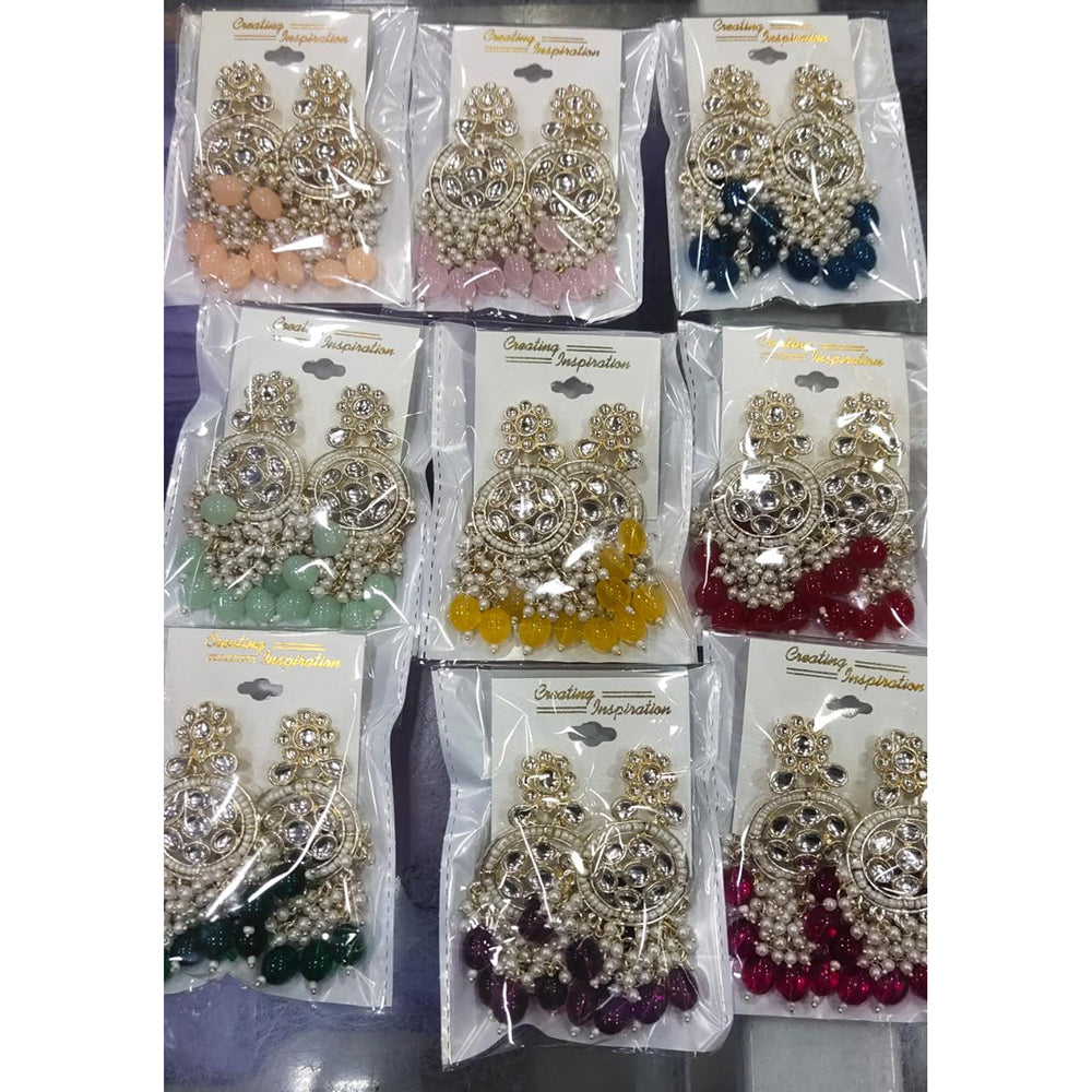 SNERA Gold Plated designer Kundan Stone Dangler Earrings