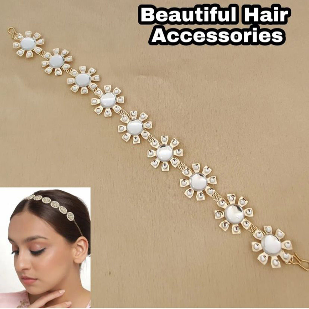 SNERA Gold Plated Kundan Sheeshphool / Headband For Women