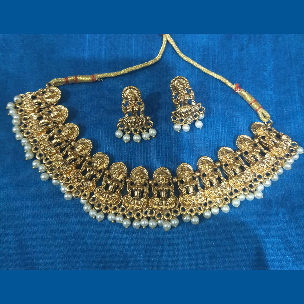 SNERA Gold Plated Beads Choker Necklace Set