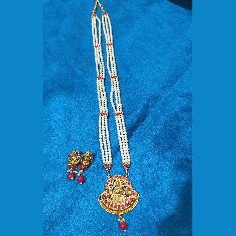 SNERA Gold Plated Pota Stone Haram Necklace Set