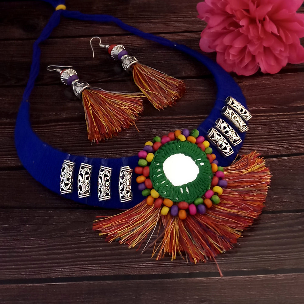 Jeweljunk Navratri Special Oxidised Plated Multicolor Necklace set