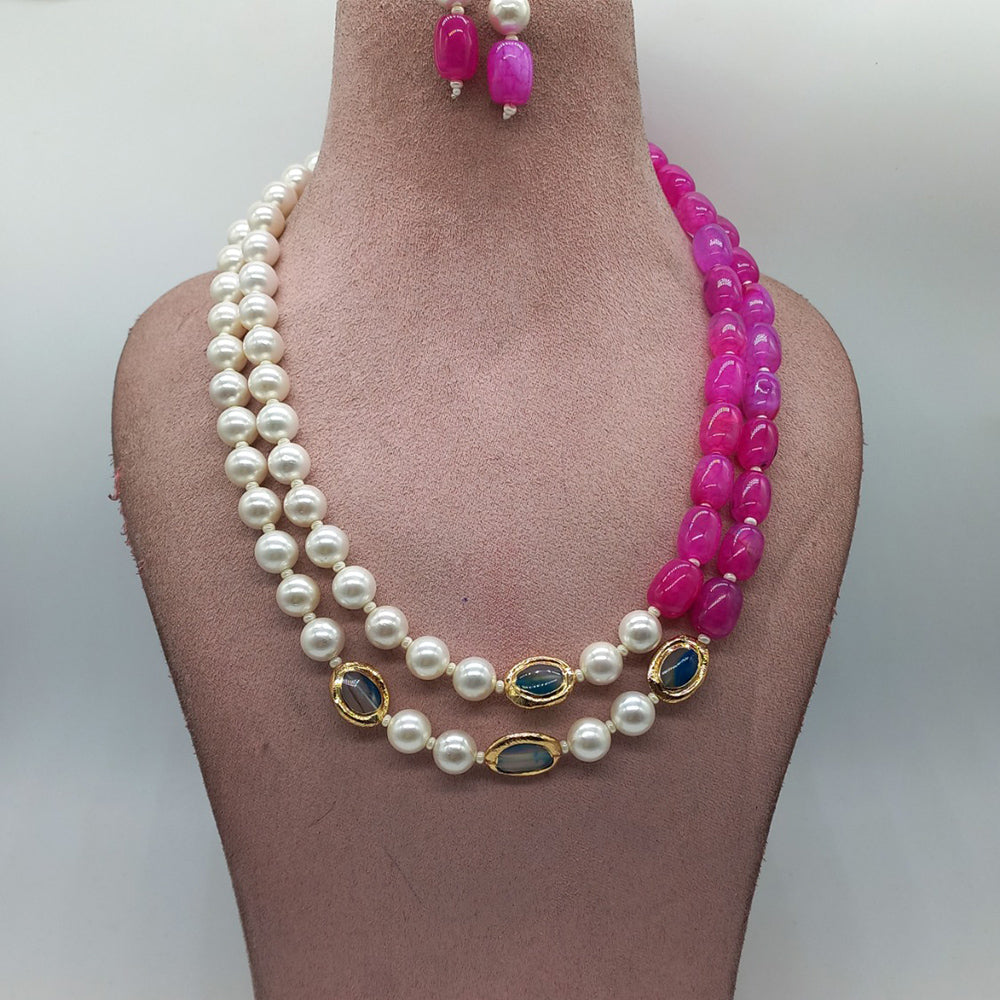 MG Beads Onyx Dholki Necklace Set