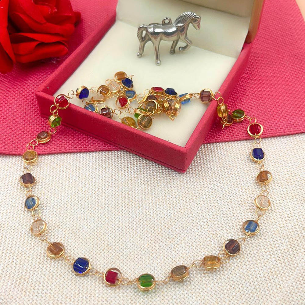 FS Collection Crystal Stone Gold Plated Necklace