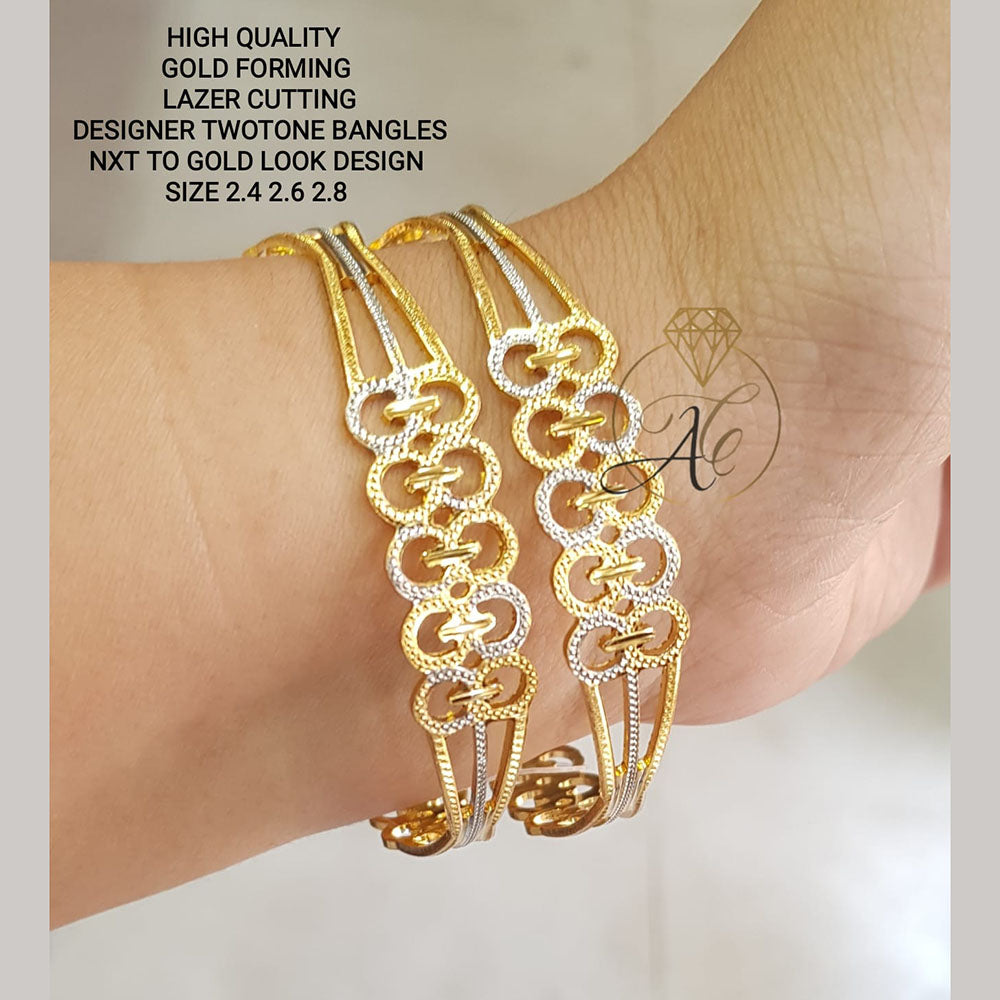 FS Collection Two Tone Gold Plated Bangles Set