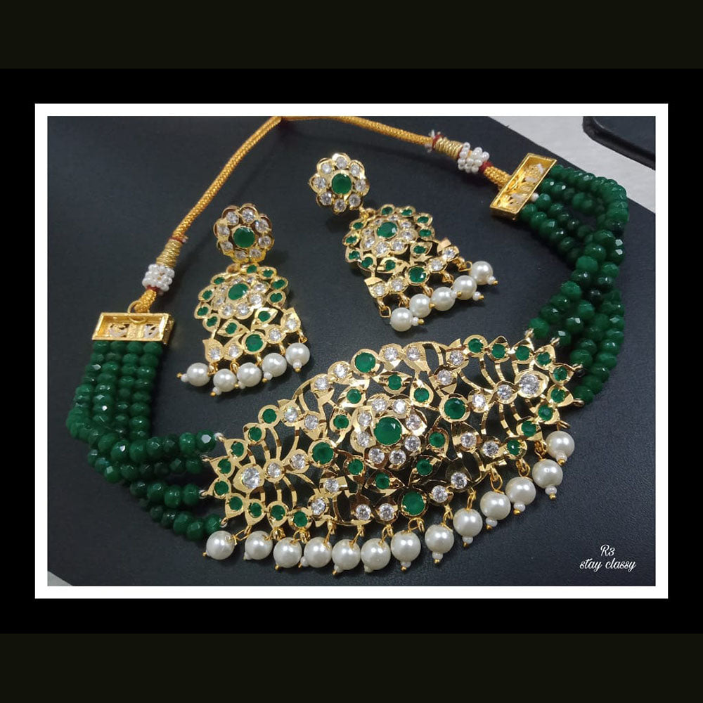 FS Collection Crystal Stone Choker Necklace Set