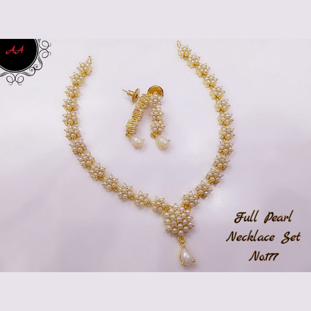 FS Collection Ad Stone Gold Plated Choker Necklace Set