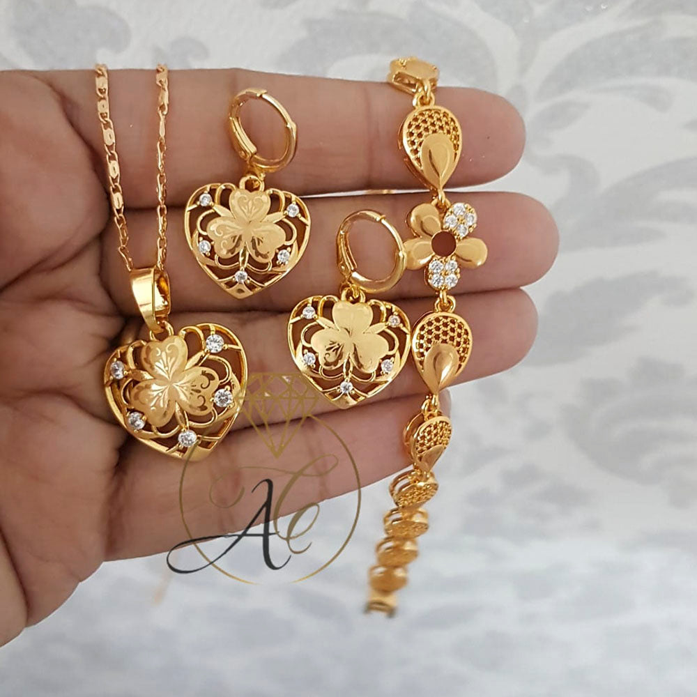 FS Collection Gold Plated Jewellery Combo
