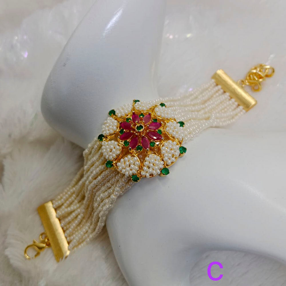 FS Collection Ad Stone Gold Plated Bracelet