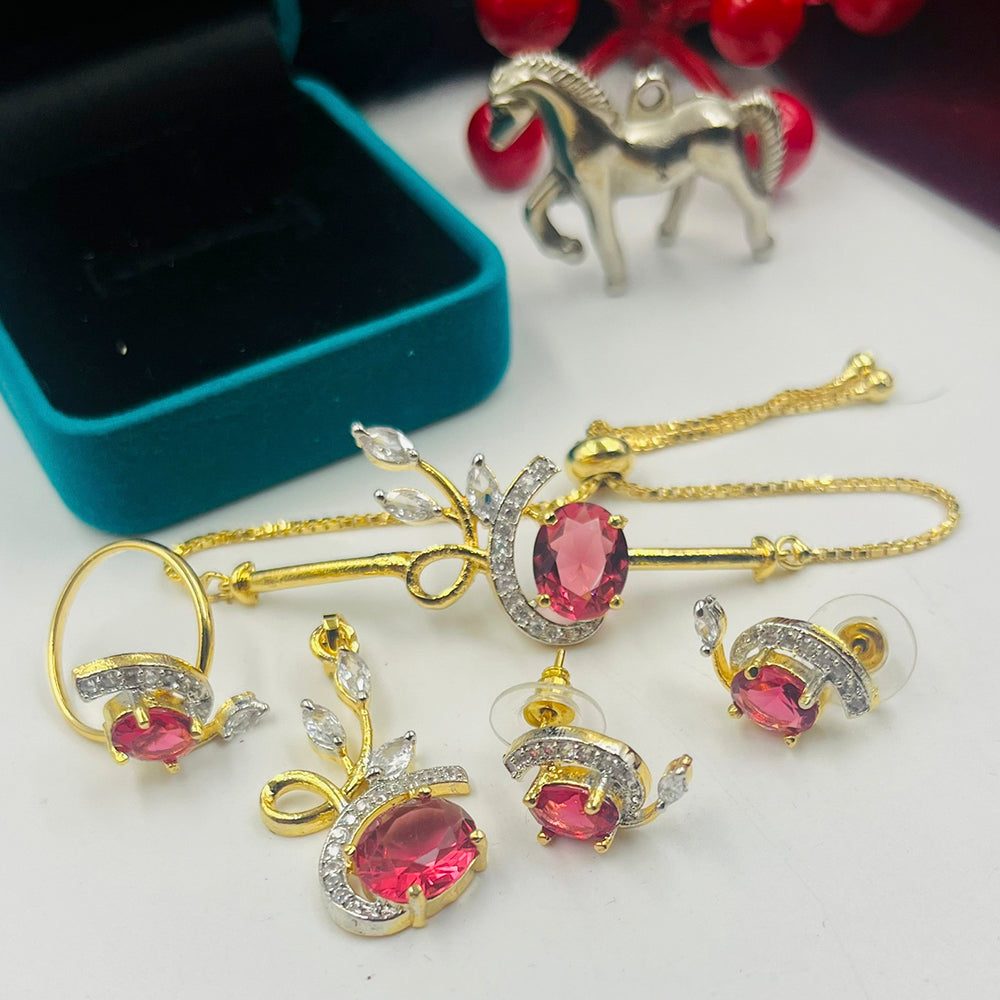 FS Collection Gold Plated Jewellery Combo