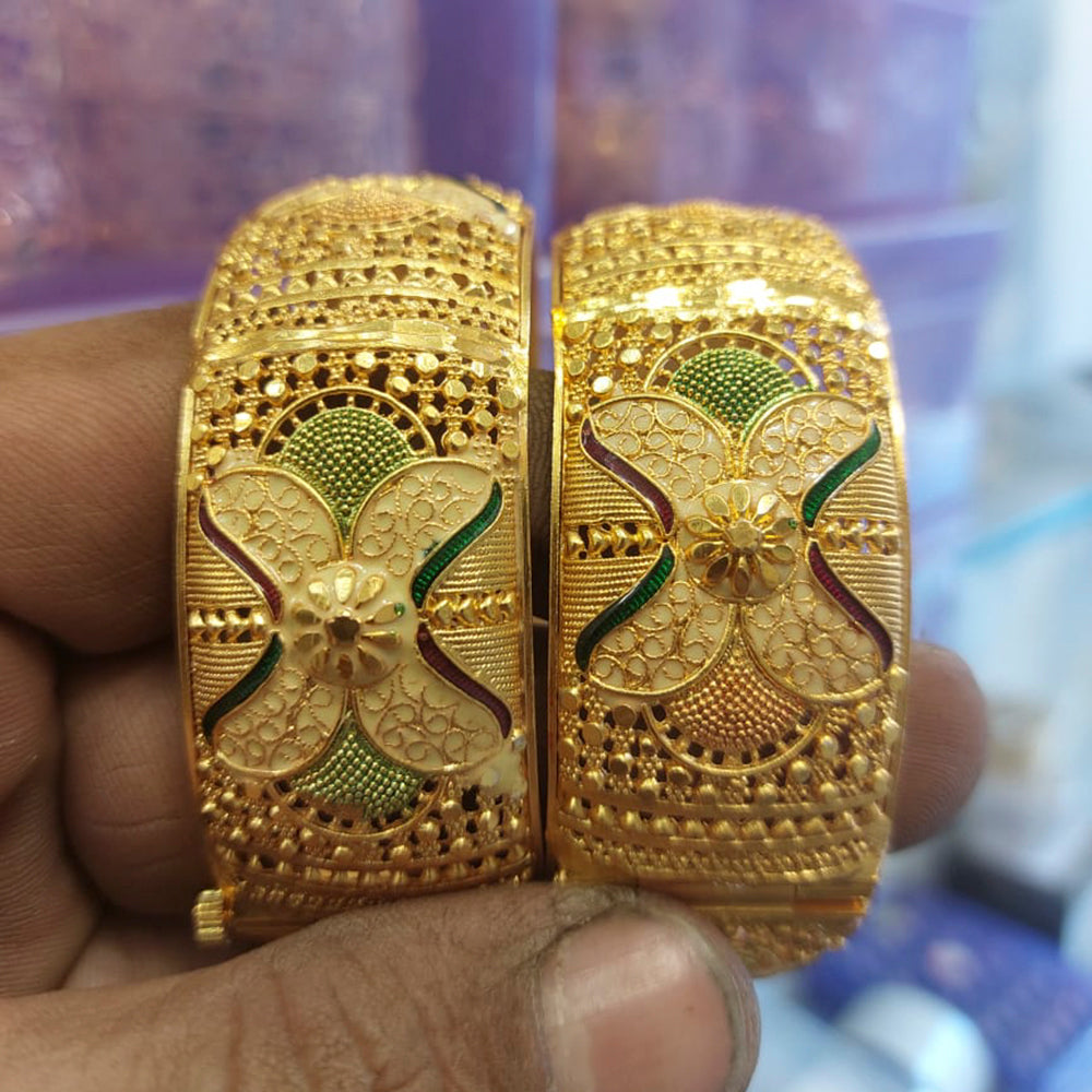 FS Collection Gold Plated Bangles Set