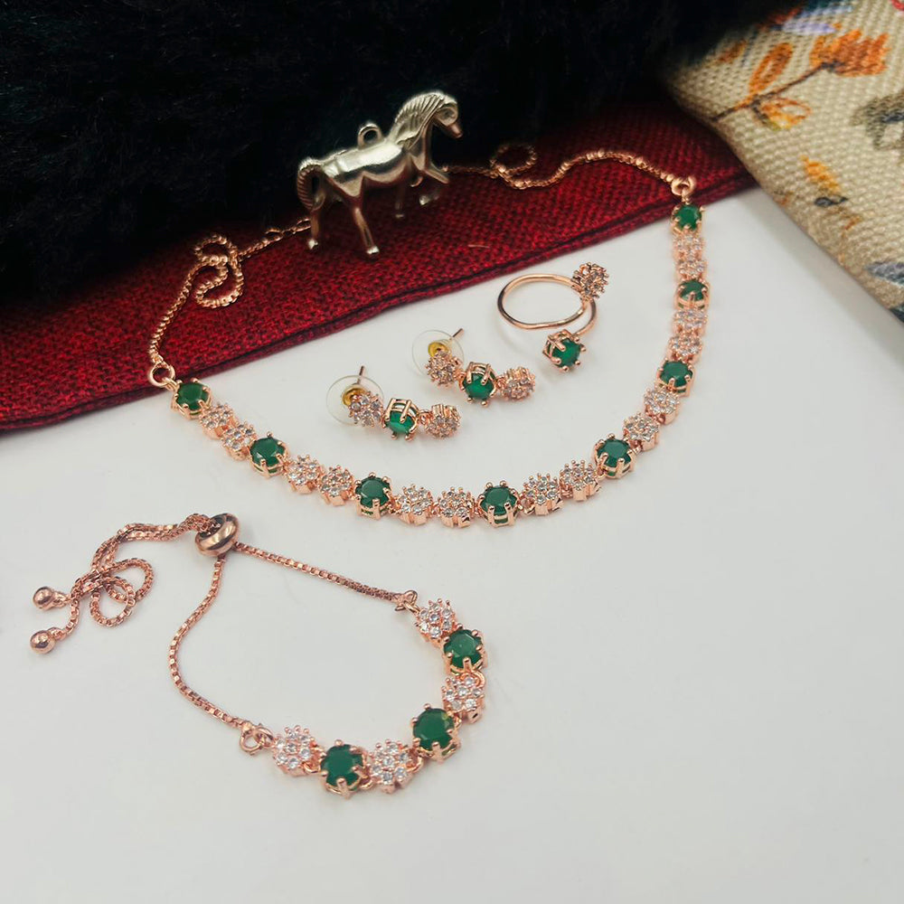 FS Collection Gold Plated Jewellery Combo