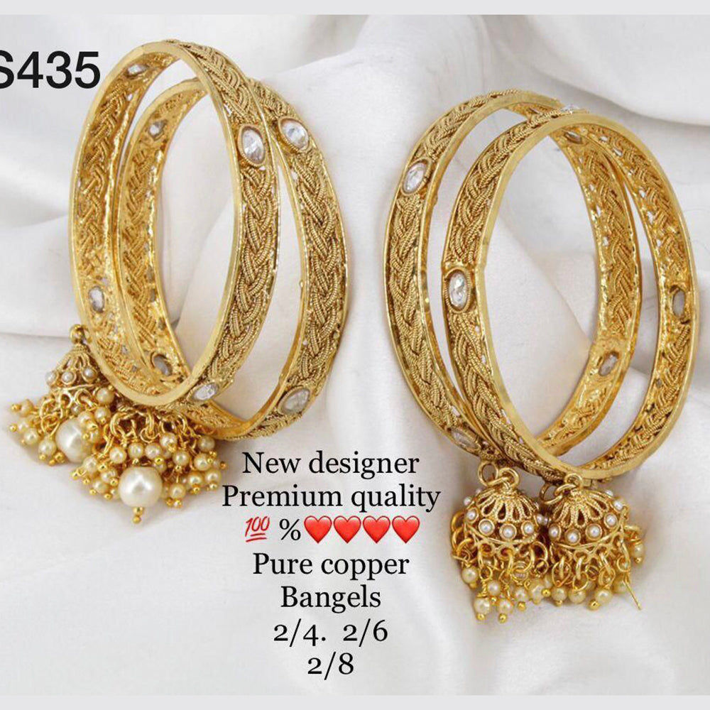 FS Collection Gold Plated Bangles Set
