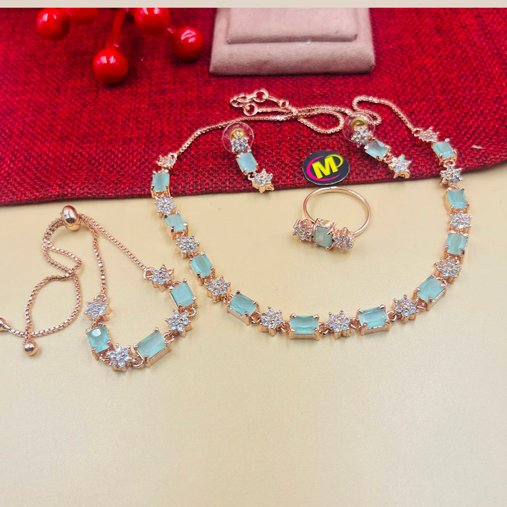 FS Collection Rose Gold Plated Jewellery Combo