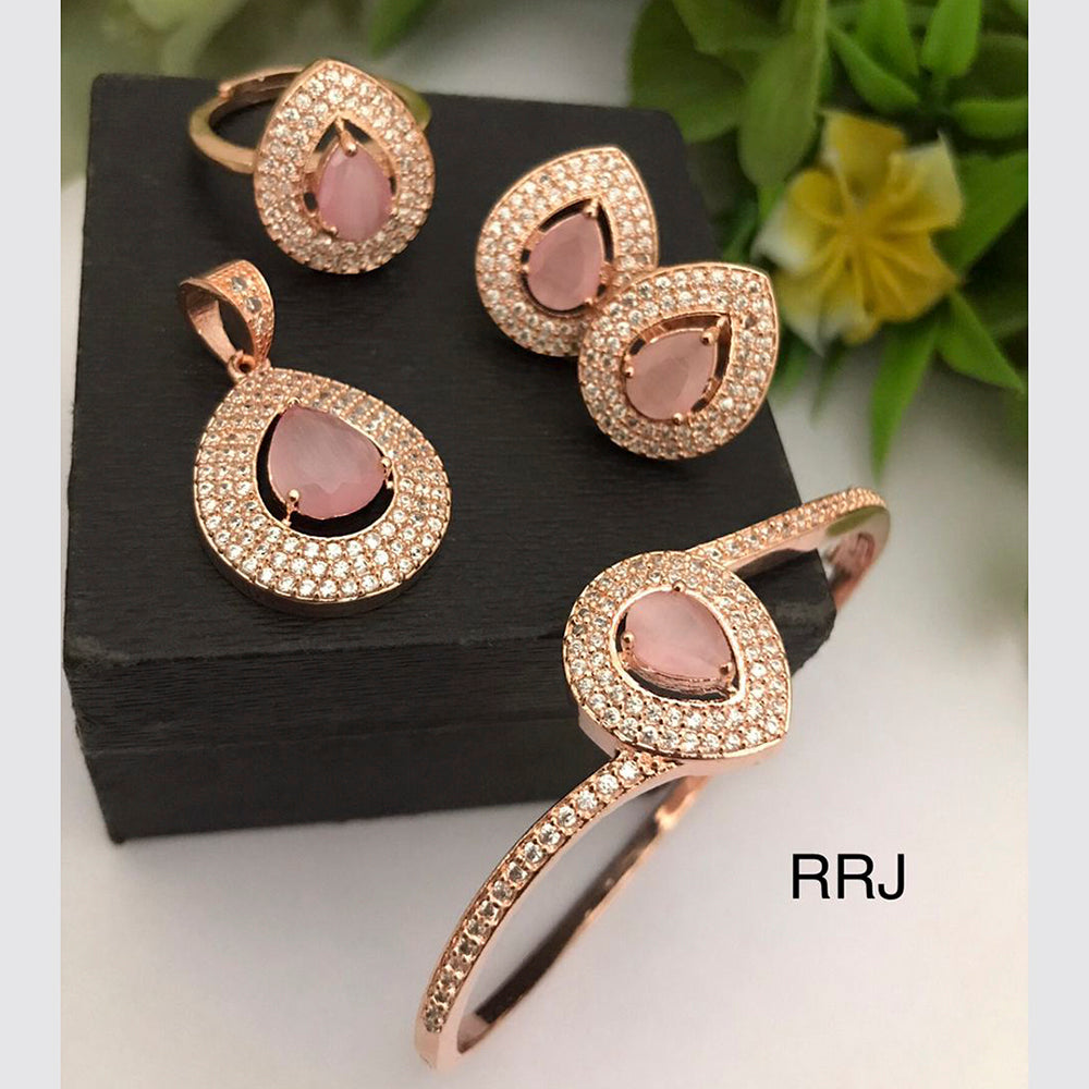 FS Collection Rose Gold Plated Jewellery Combo