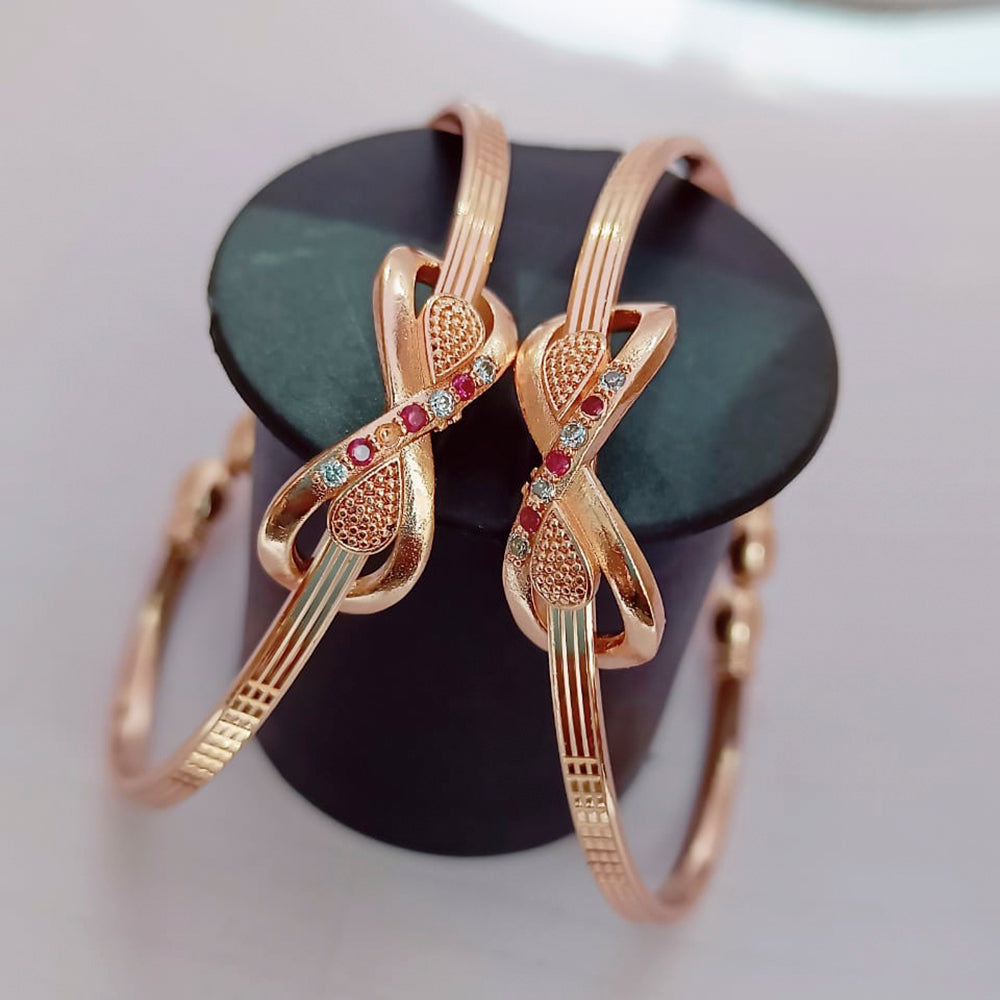 FS Collection Rose Gold Plated Openable Kada