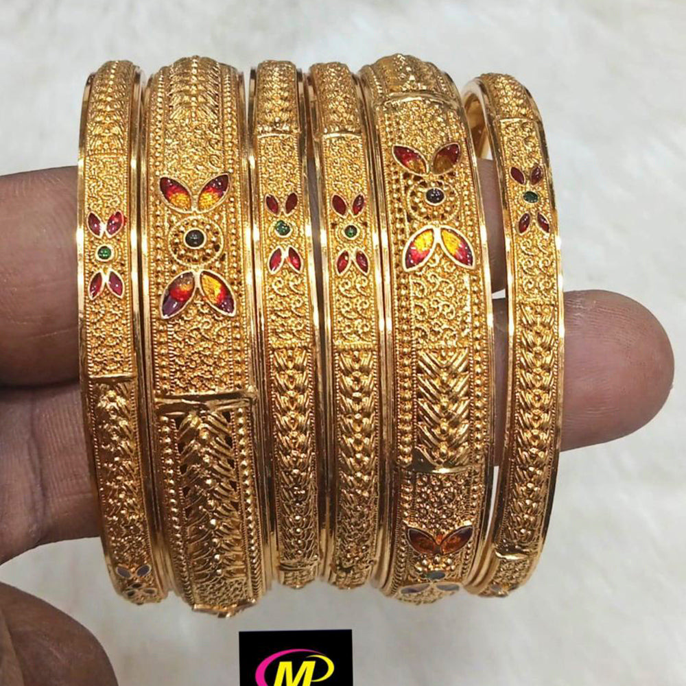 FS Collection Gold Plated Pota Stone Bangles