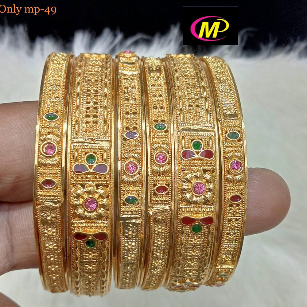 FS Collection Gold Plated Pota Stone Bangles