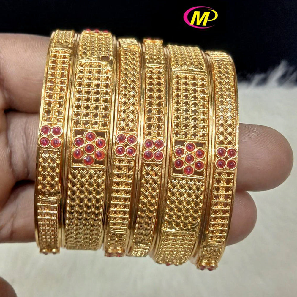 FS Collection Gold Plated Pota Stone Bangles