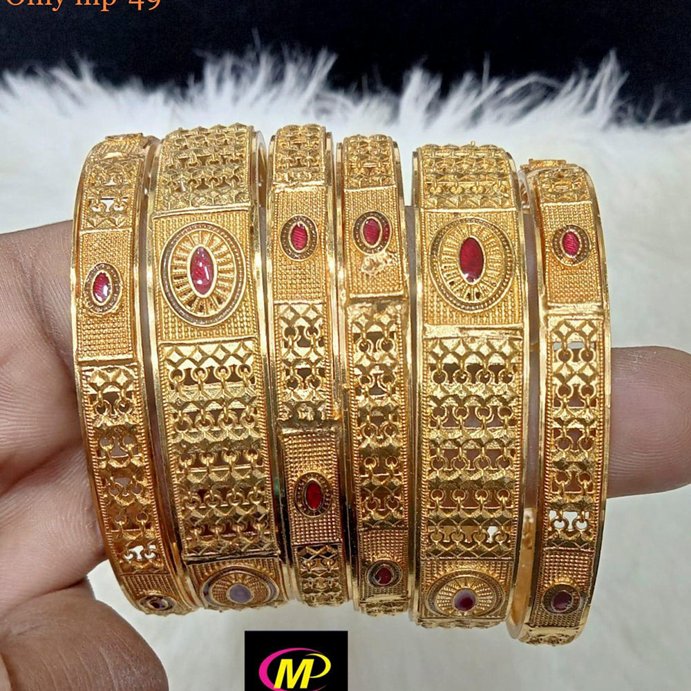 FS Collection Gold Plated Pota Stone Bangles