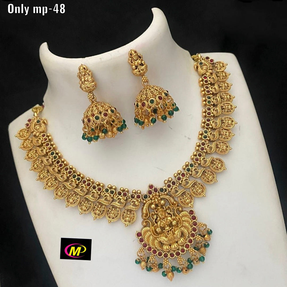 FS Collection Gold Plated Temple Necklace Set