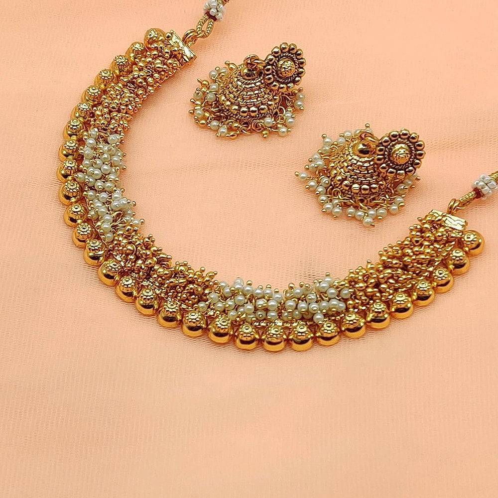 FS Collection Gold Plated Beads Necklace Set