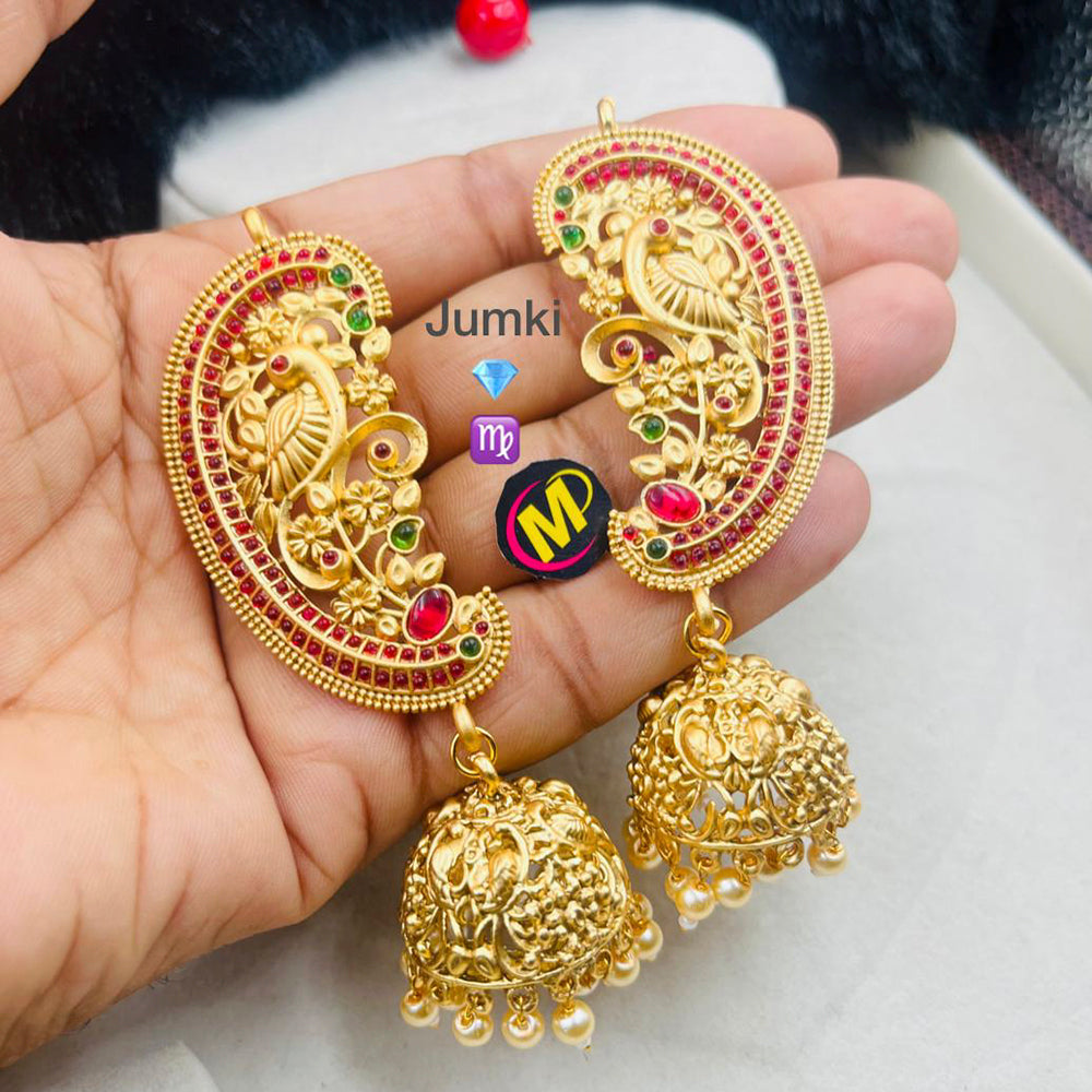 FS Collection Gold Plated Jhumki Earrings