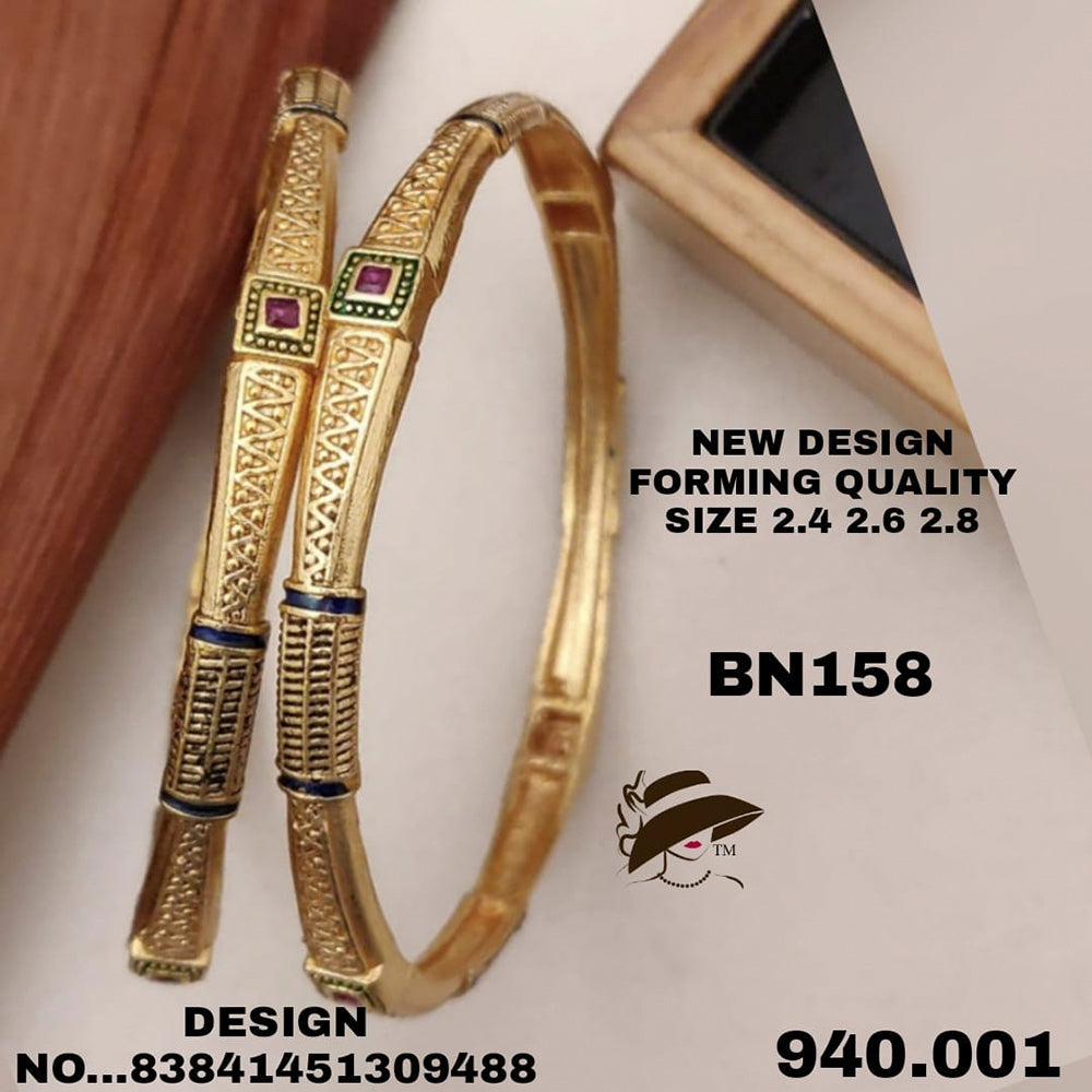 FS Collection Gold Plated Bangles Set