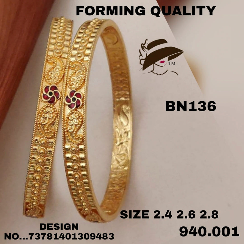 FS Collection Gold Plated Bangles Set