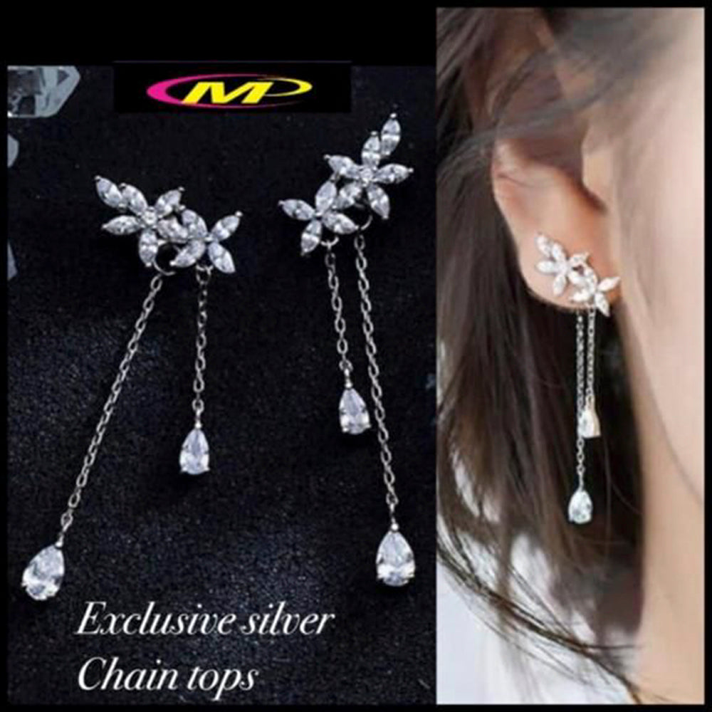 FS Collection Silver Plated Dangler Earrings