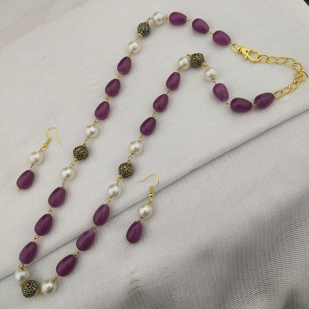 FS Collection Gold Plated Baeds Necklace Set
