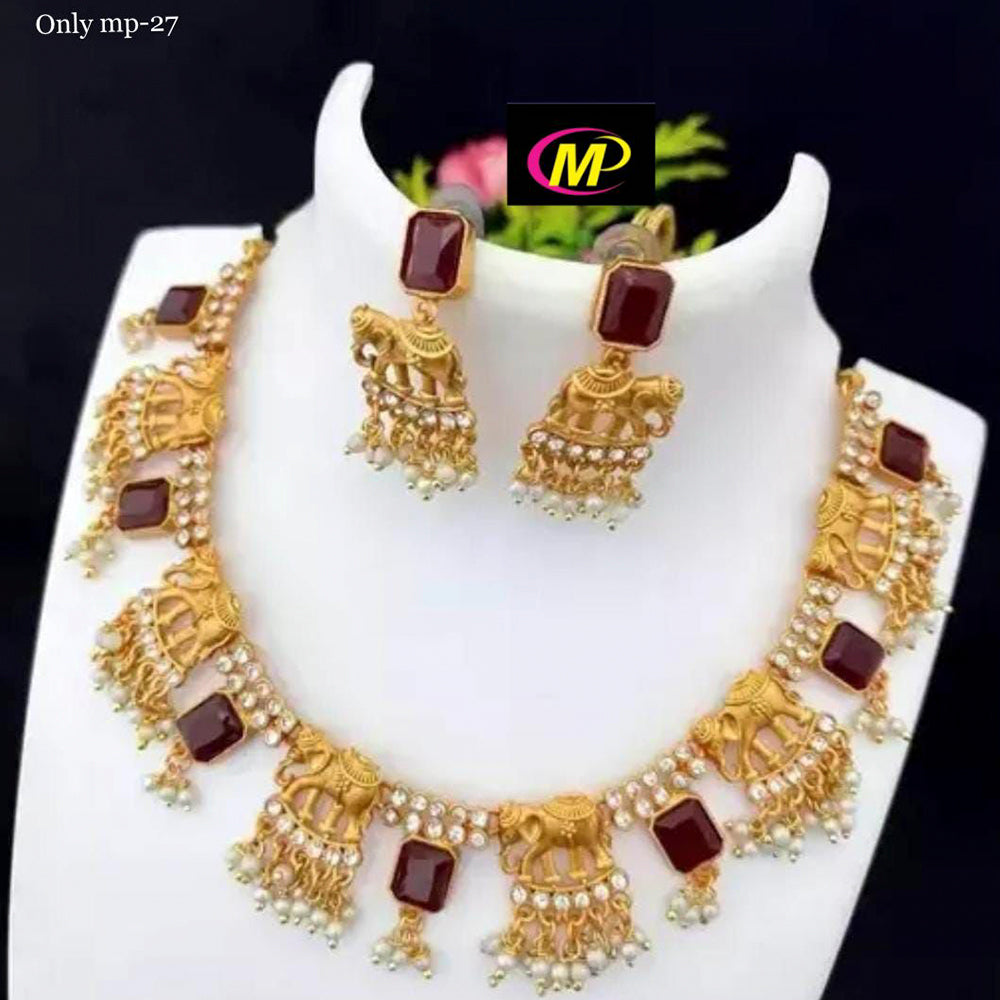 FS Collection Gold Plated Austrian Stone Necklace Set